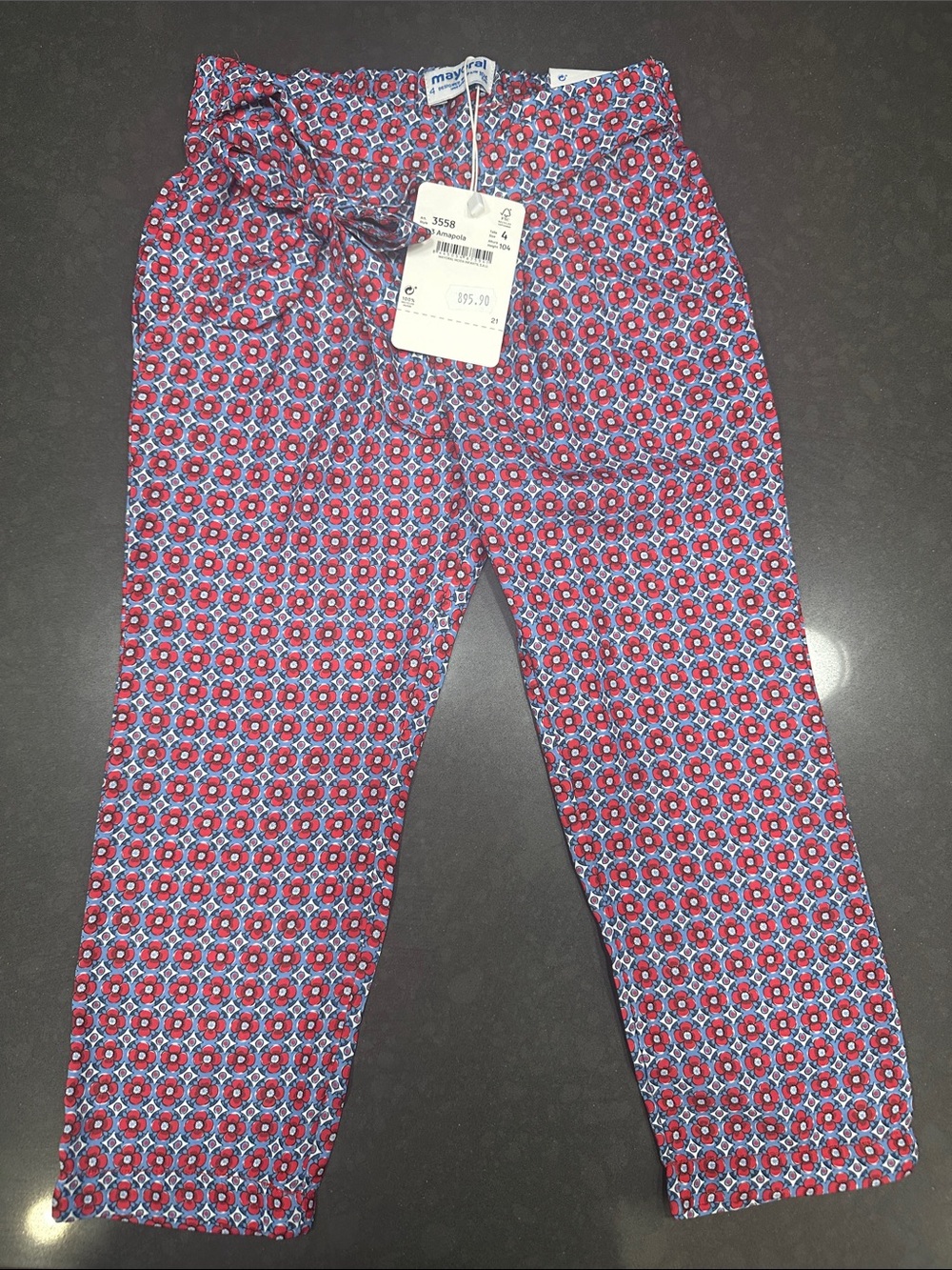 Mayoral Red and Blue Geometric Pattern Men’s Chinos
